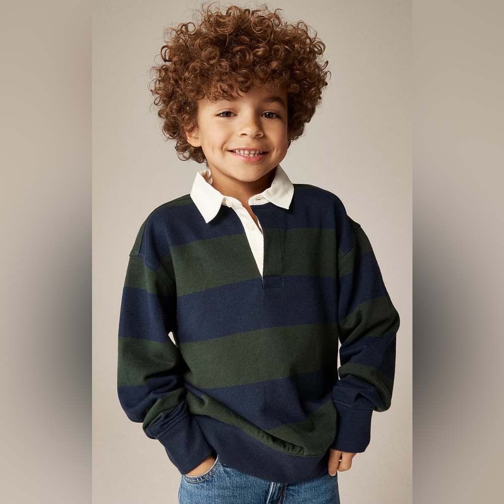 J.Crew Kids' junior varsity rugby sweatshirt in striped terry